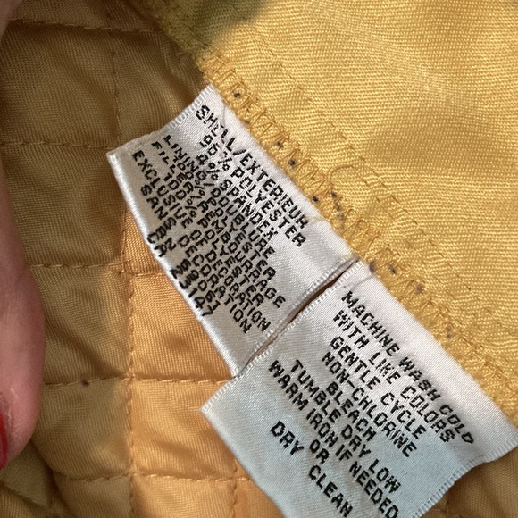Vintage 90s Talbots yellow quilted jacket with corduroy trim. Preppy casual L - Picture 6 of 8